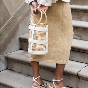Dolce Vita Shaena Bucket Bag ivory natural raffia